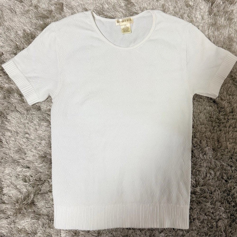 Sugar & Rose White Textured Top